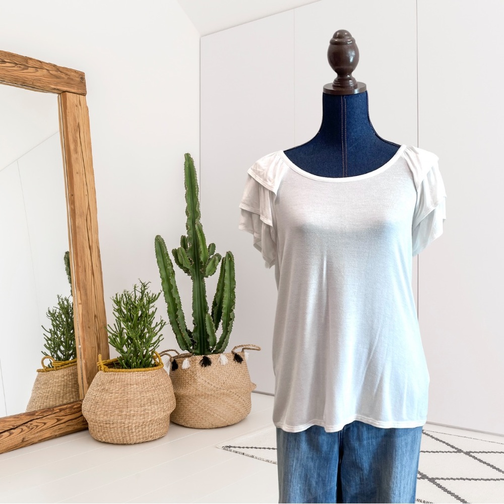 Draper James Tiered Ruffle Short Sleeve Top